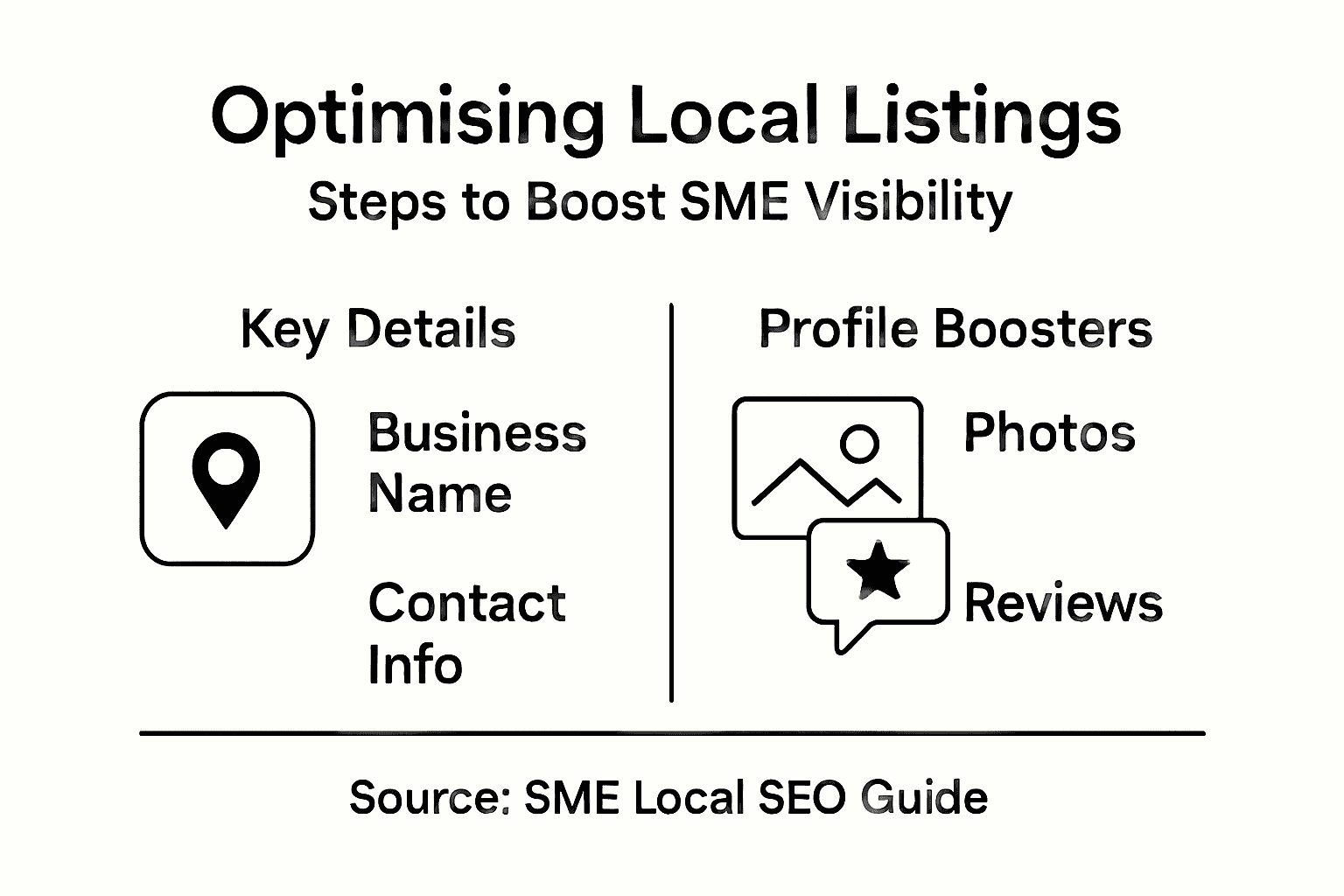 Infographic summarising SME local listings steps