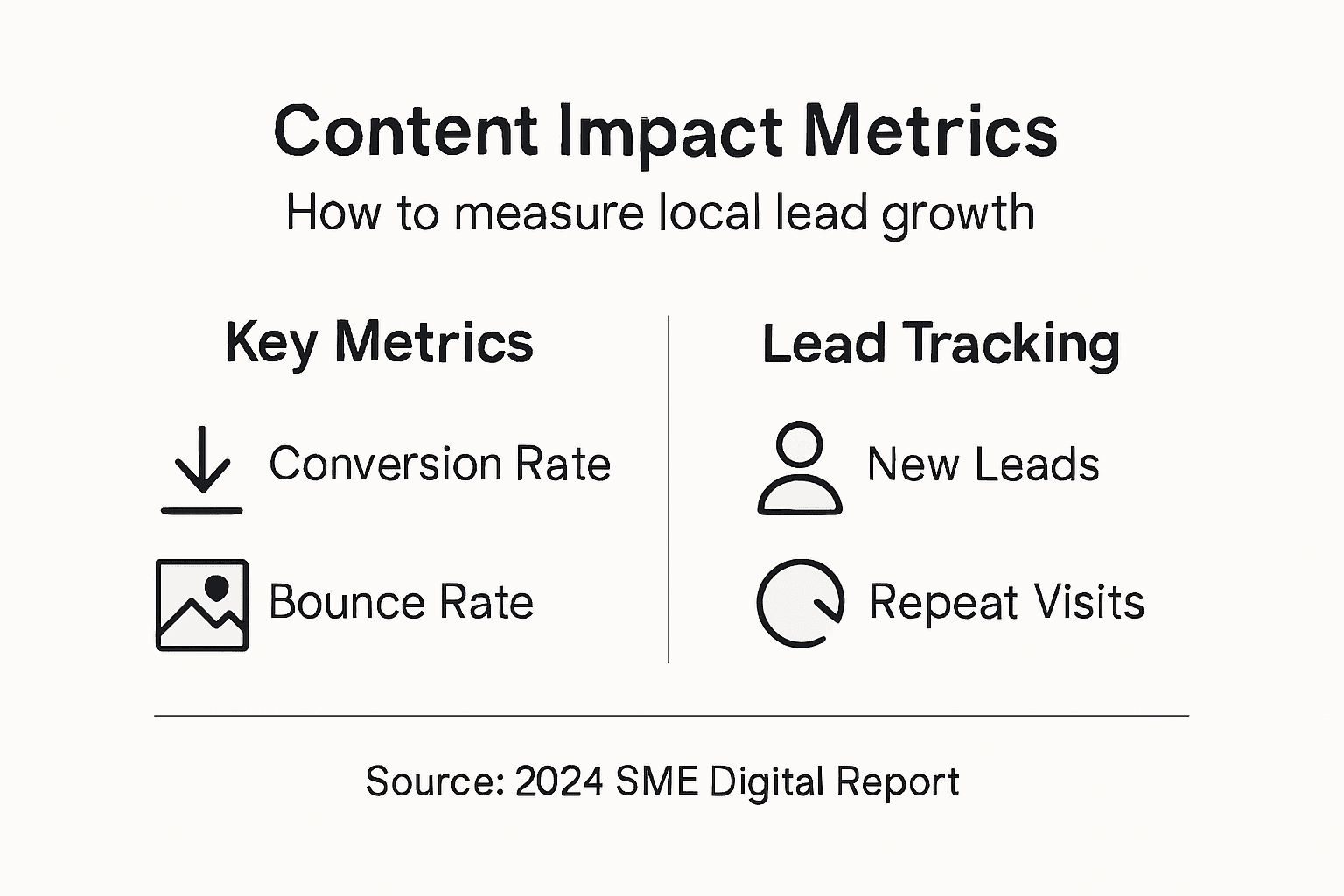 Infographic showing key content impact metrics