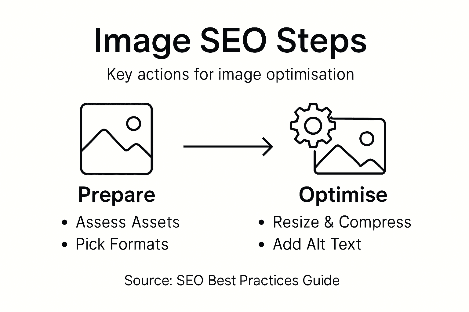 Infographic outlining main image SEO steps
