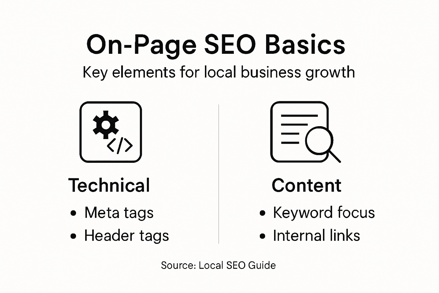 Infographic showing core on-page SEO elements