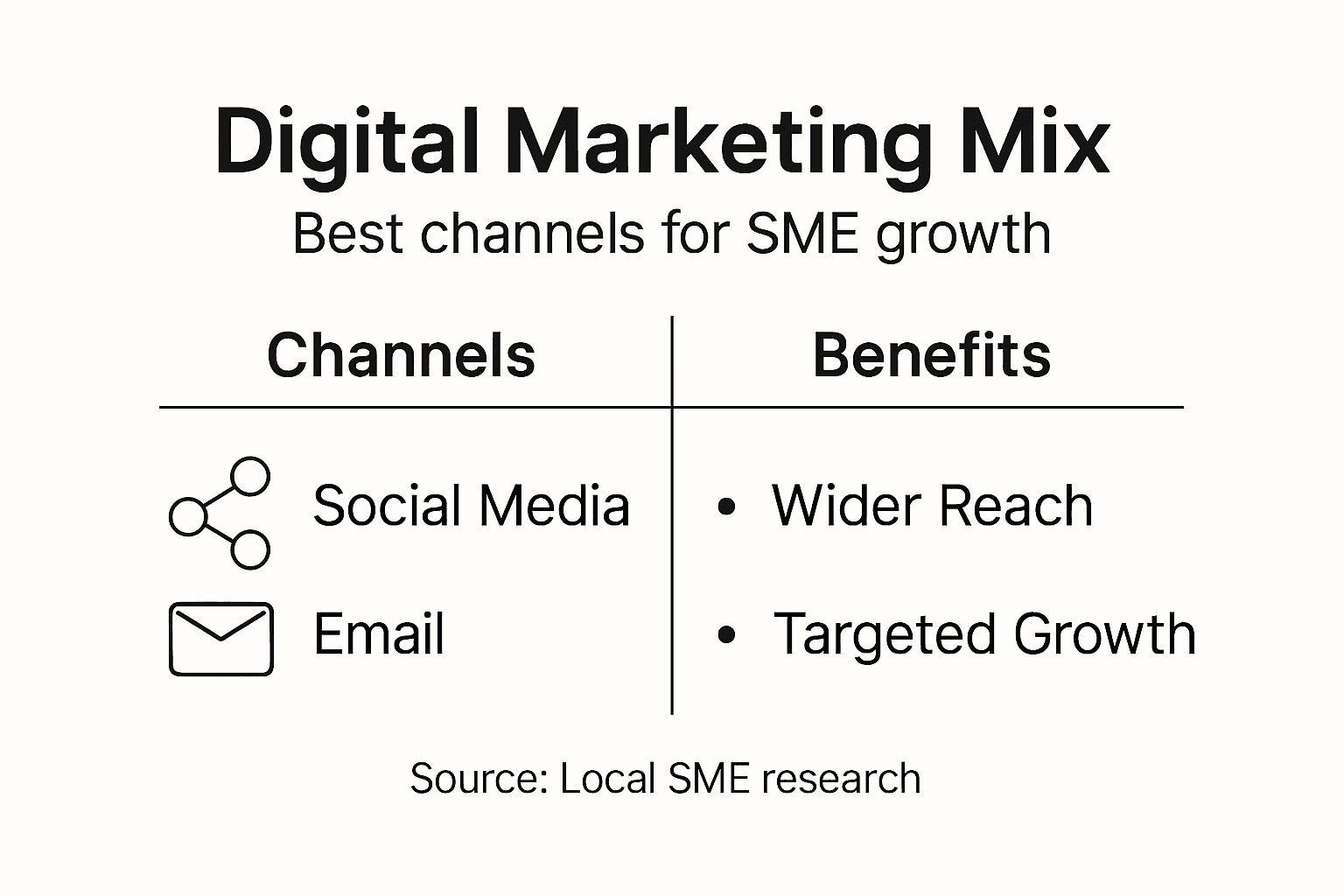 Infographic about SME digital marketing mix
