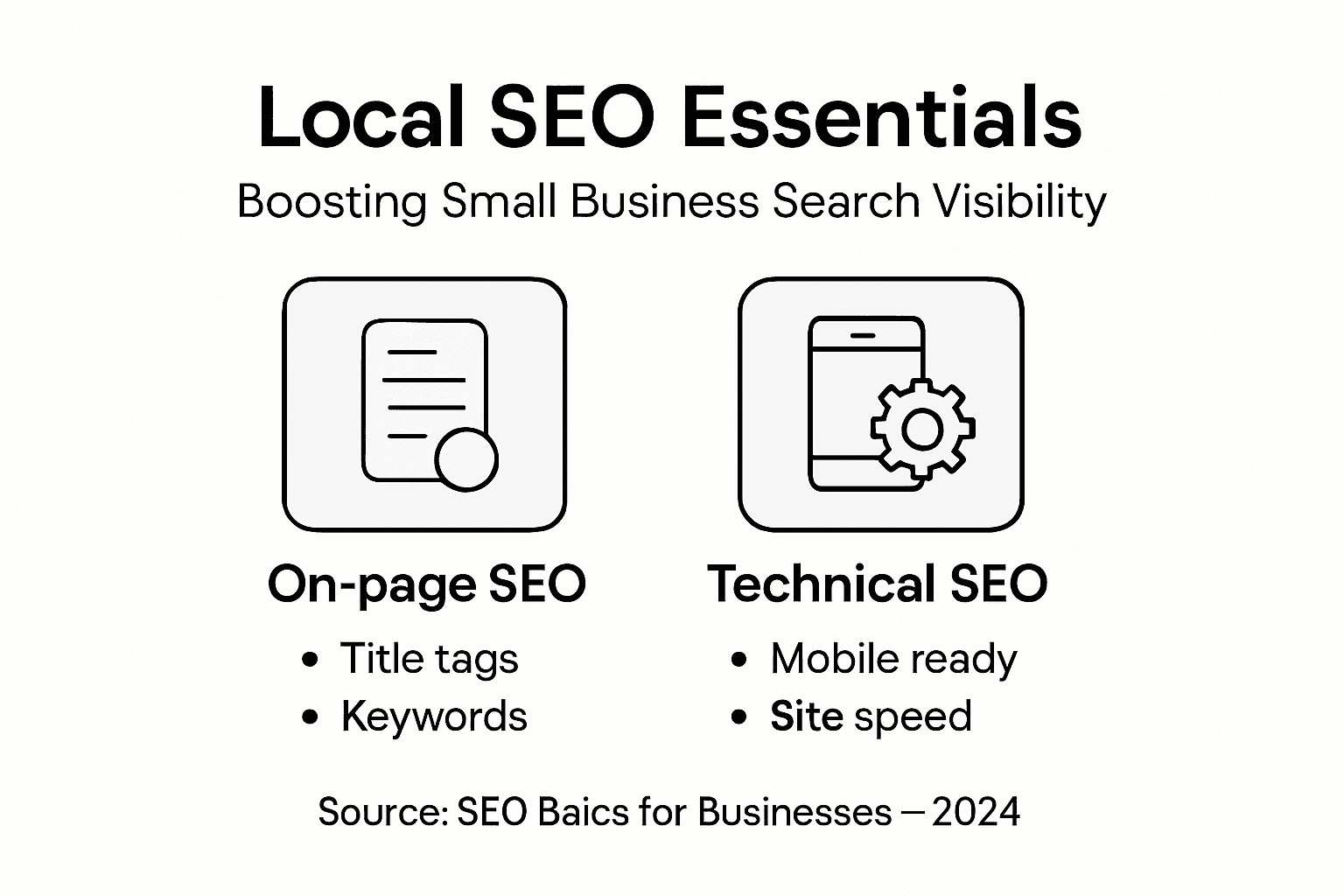Infographic showing essential local SEO points