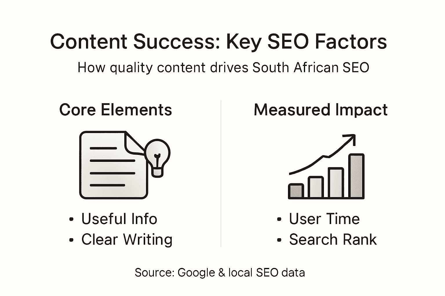 Infographic showing content quality and SEO success factors