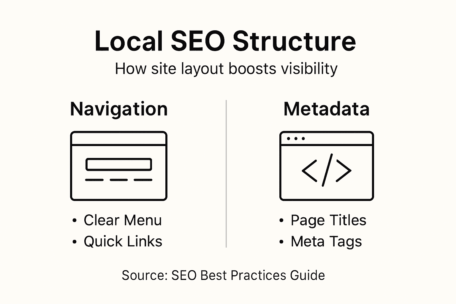 Infographic showing website SEO structure basics