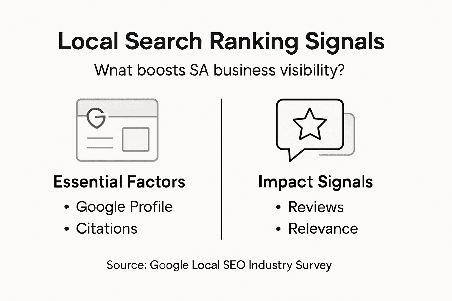 Infographic on main local SEO ranking factors