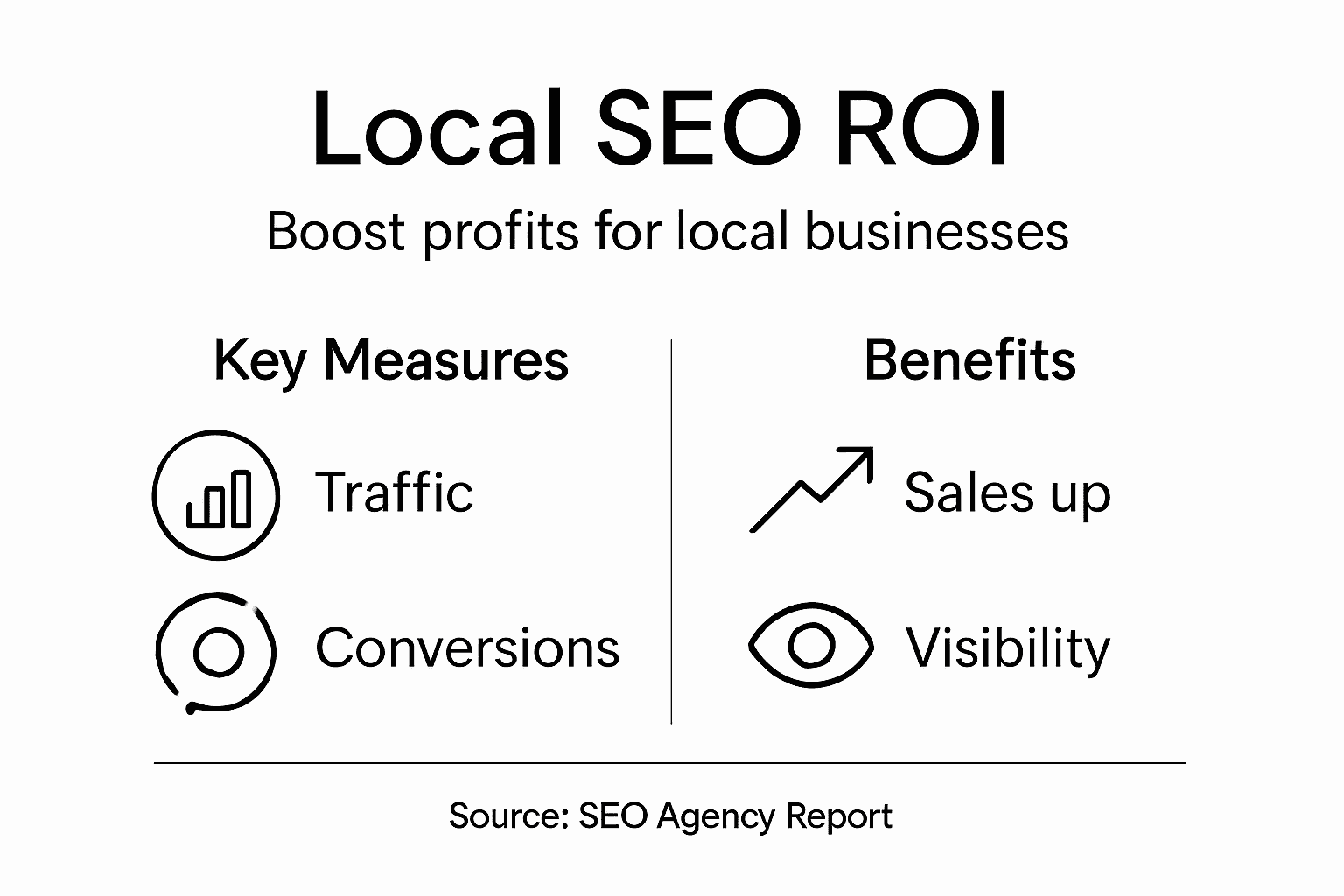 Infographic showing local SEO ROI measures