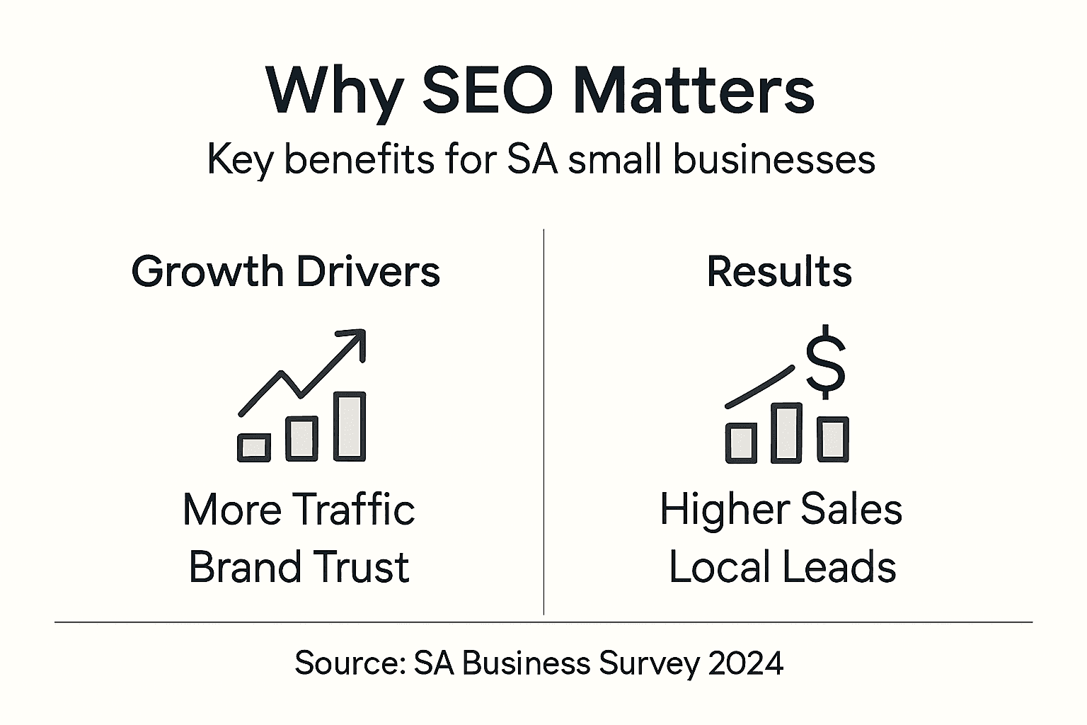 Infographic showing SEO benefits for small SA businesses