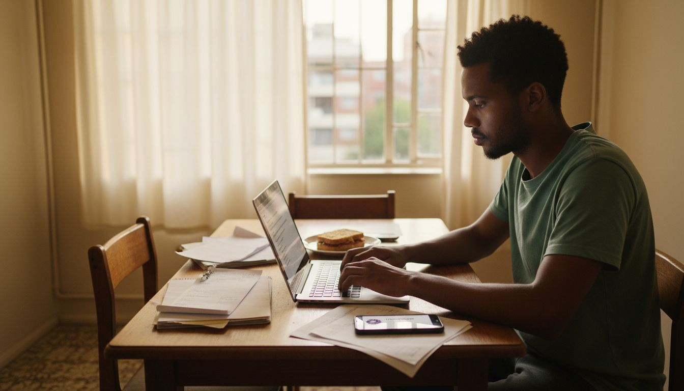 Business owner replying to social media messages