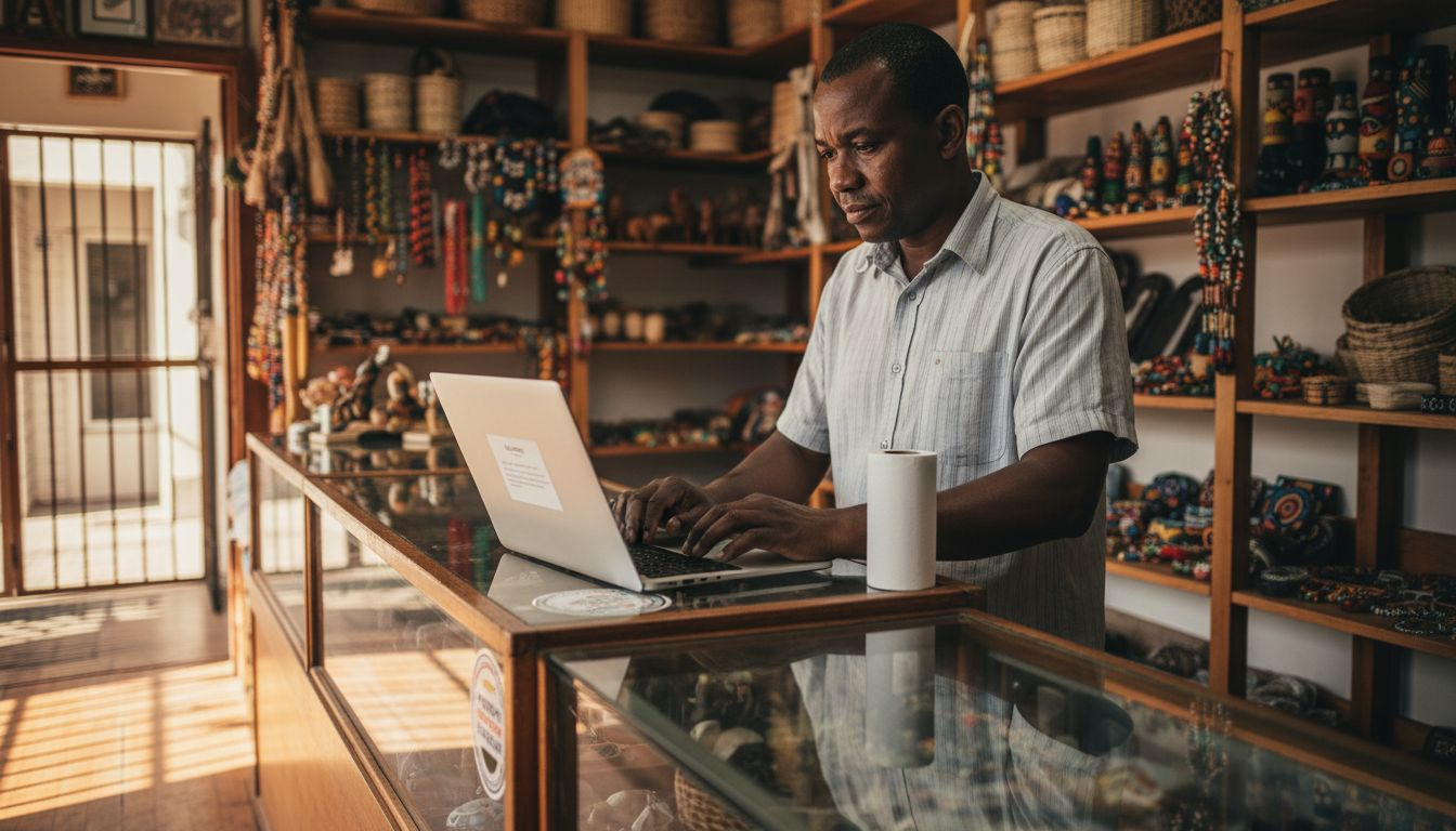 Johannesburg shop owner updating business website