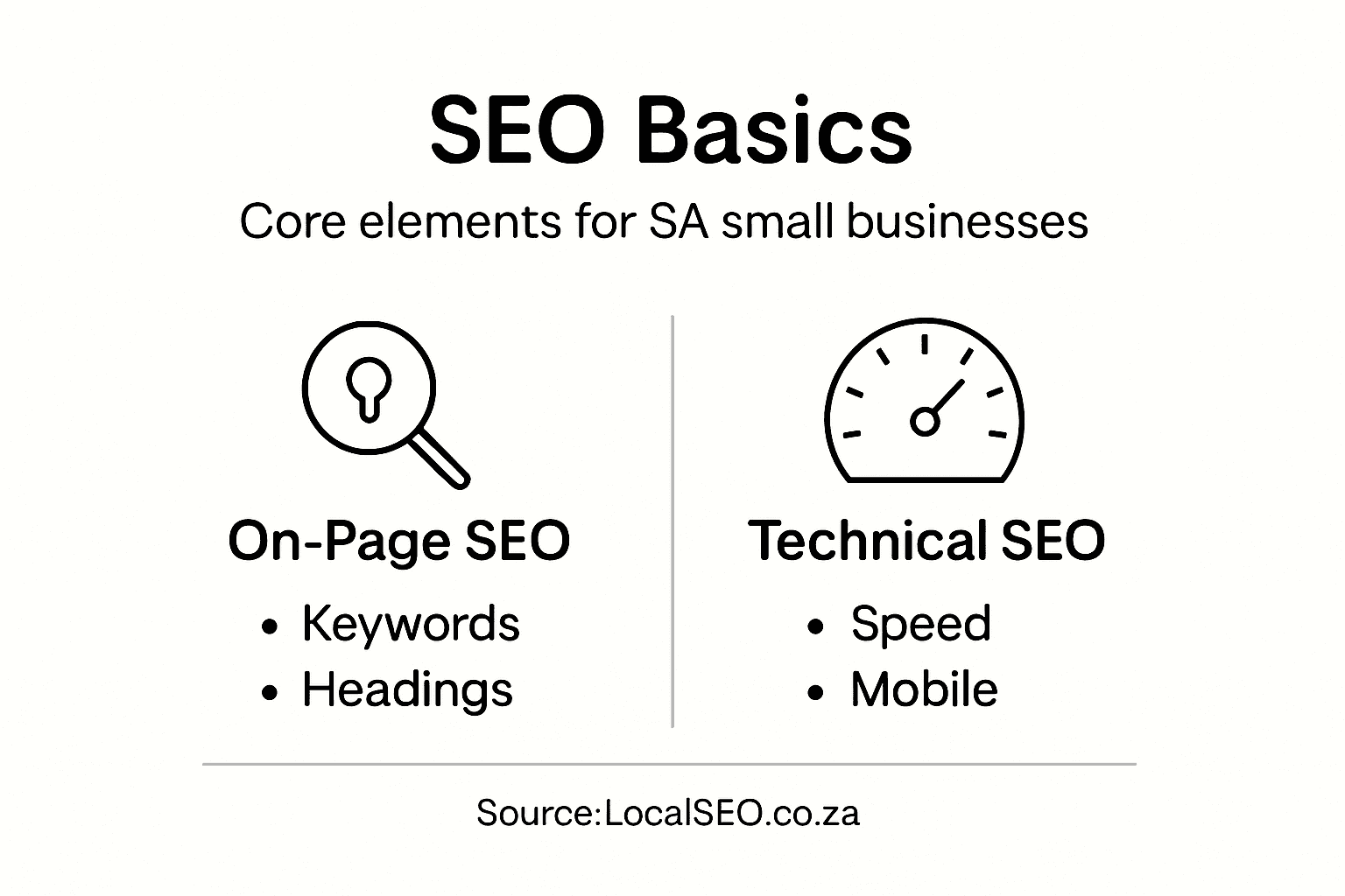Infographic showing SEO basics for South African SMEs