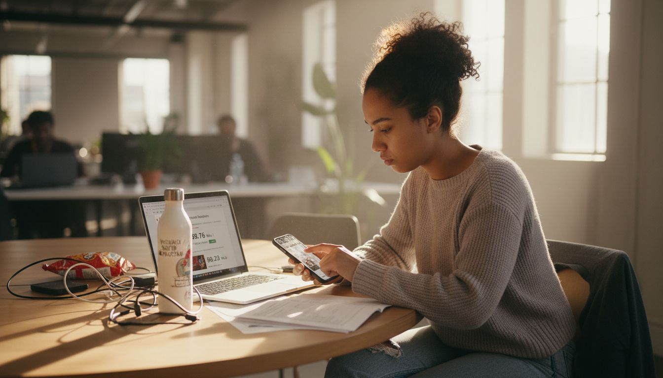 Developer testing mobile website speed on phone