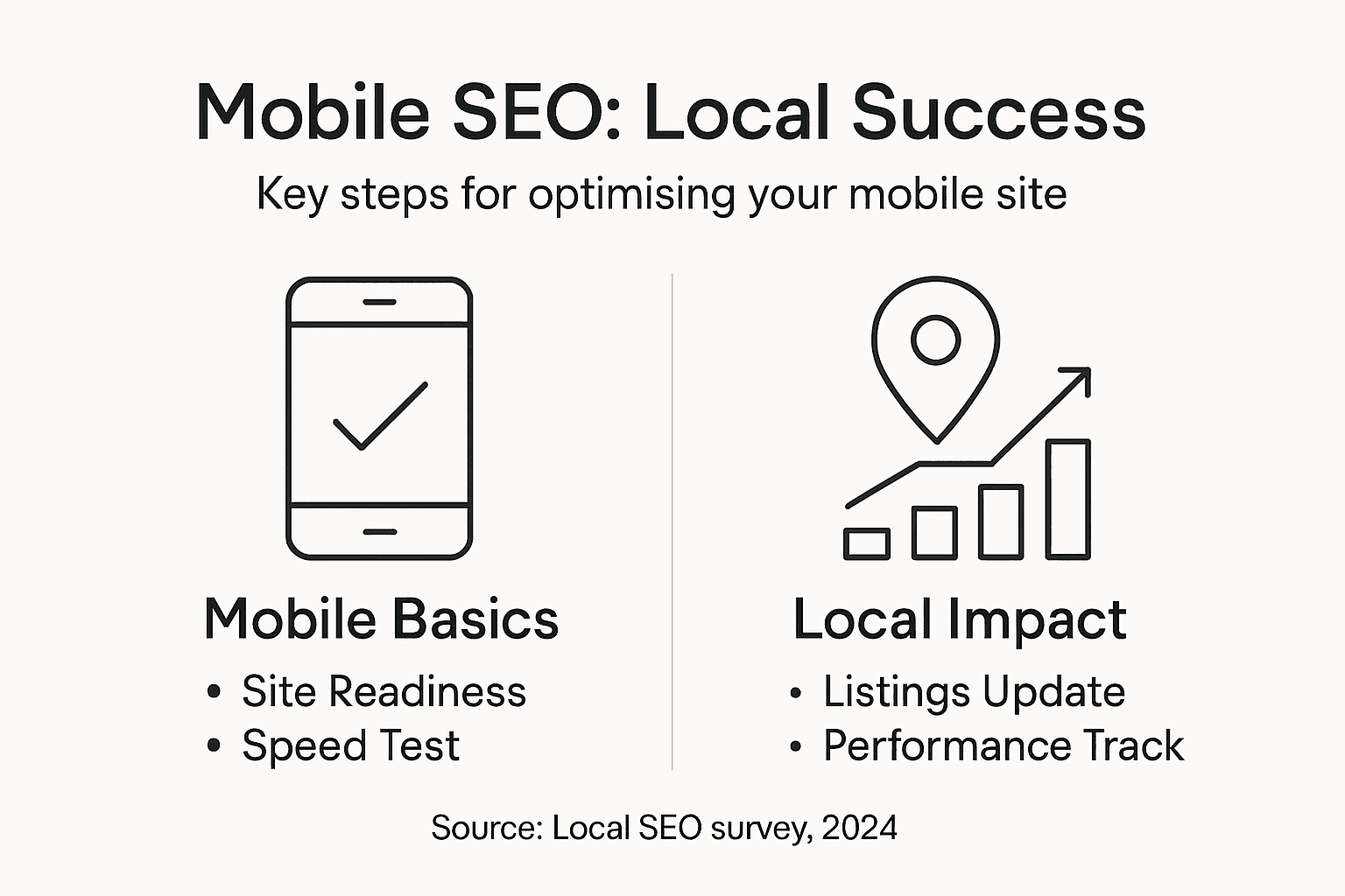 Infographic showing mobile SEO tips for local success