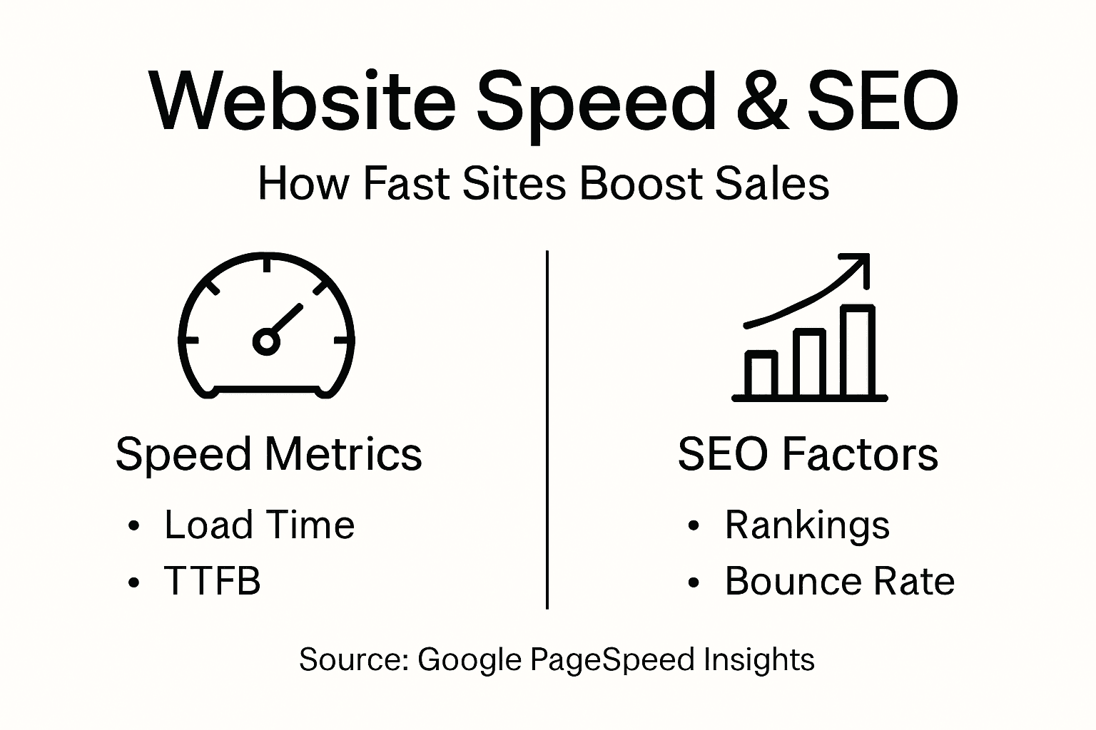 Infographic showing website speed and SEO connection