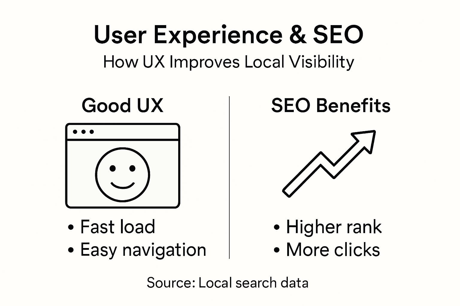 Infographic showing user experience and SEO connection