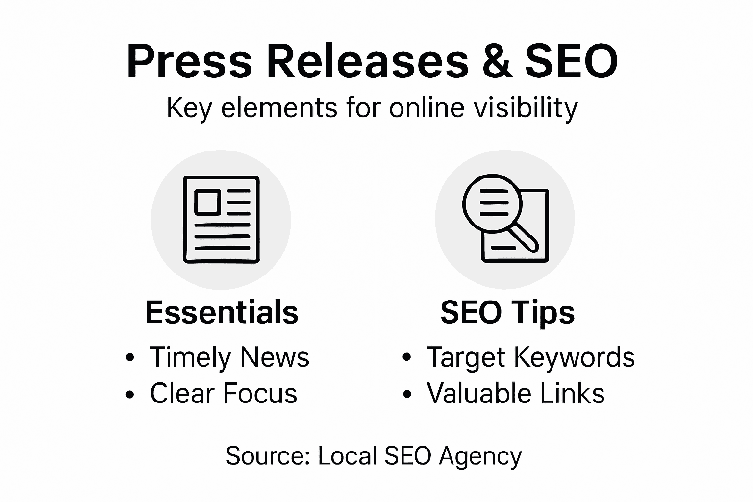Infographic with press release SEO fundamentals