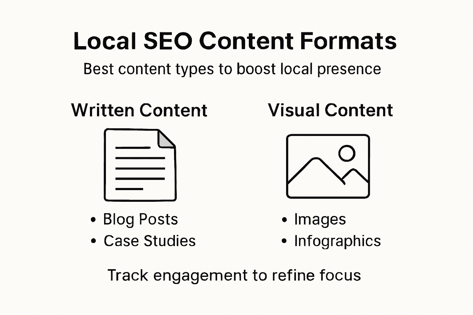 Infographic about local SEO content types