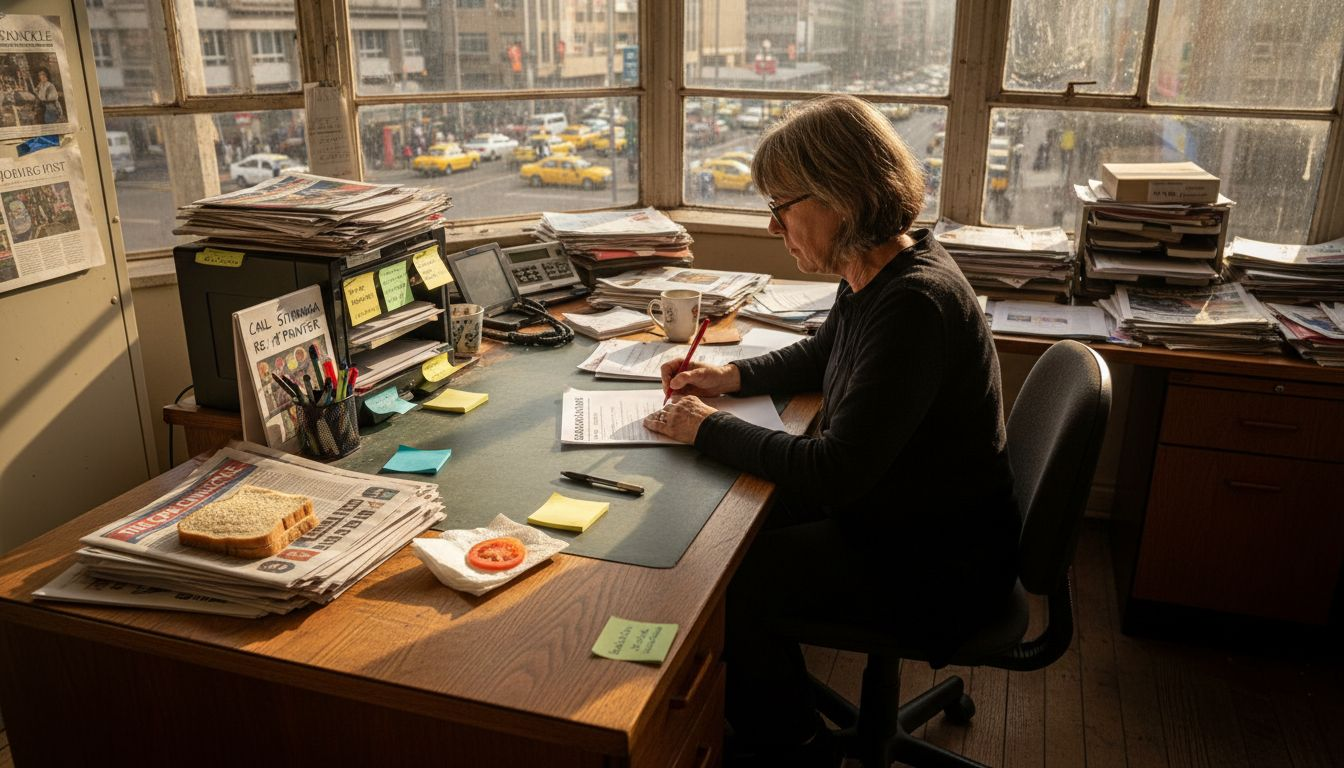 Editor marking up press release draft