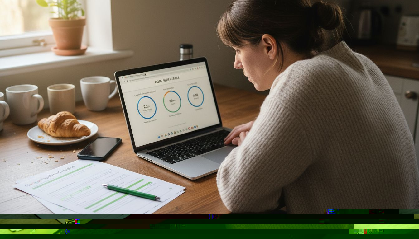 Person reviewing Core Web Vitals on laptop