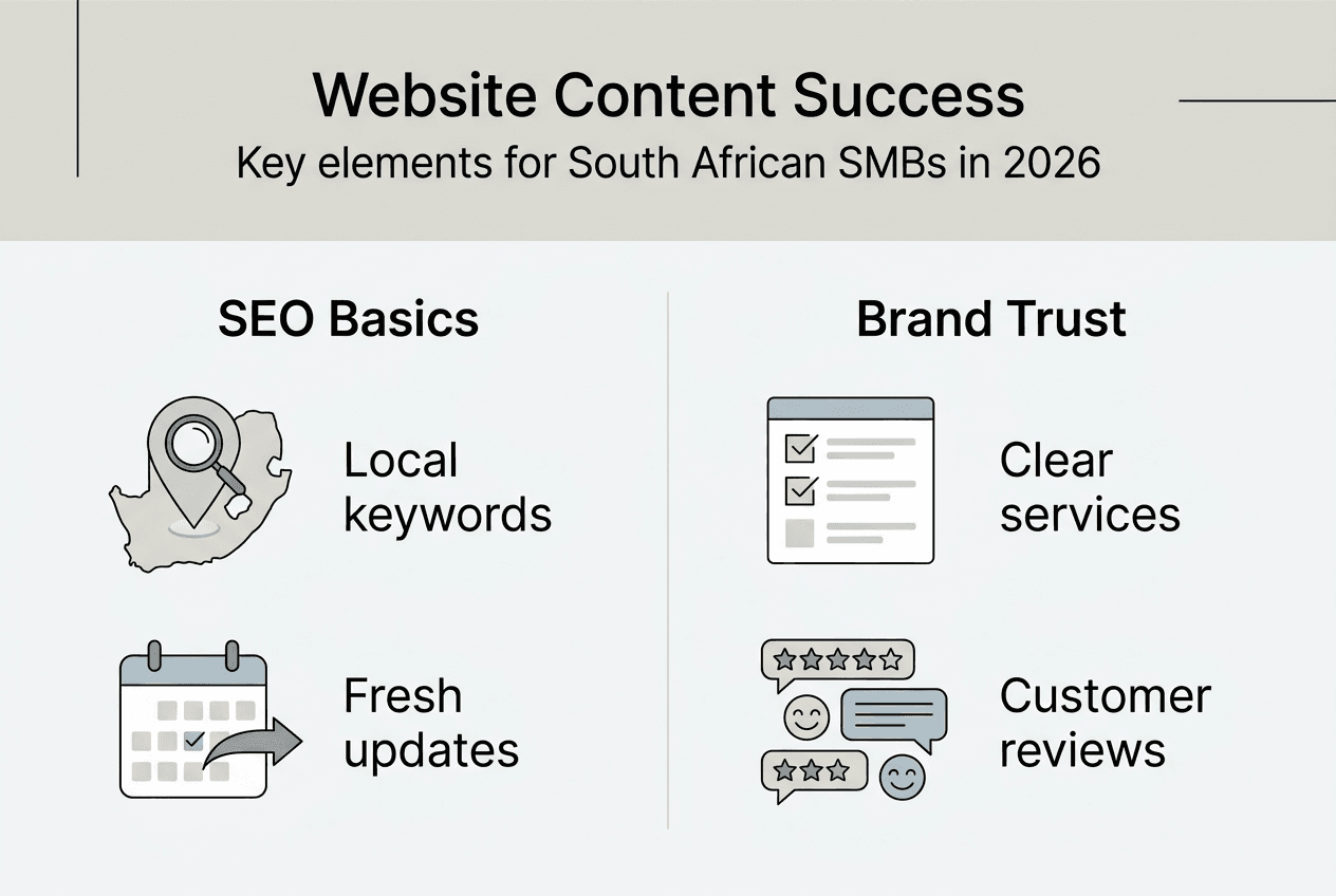 Infographic outlining content strategies for SMBs