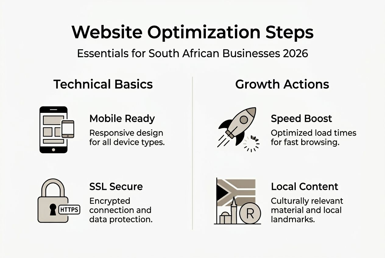 Infographic illustrating website optimization steps