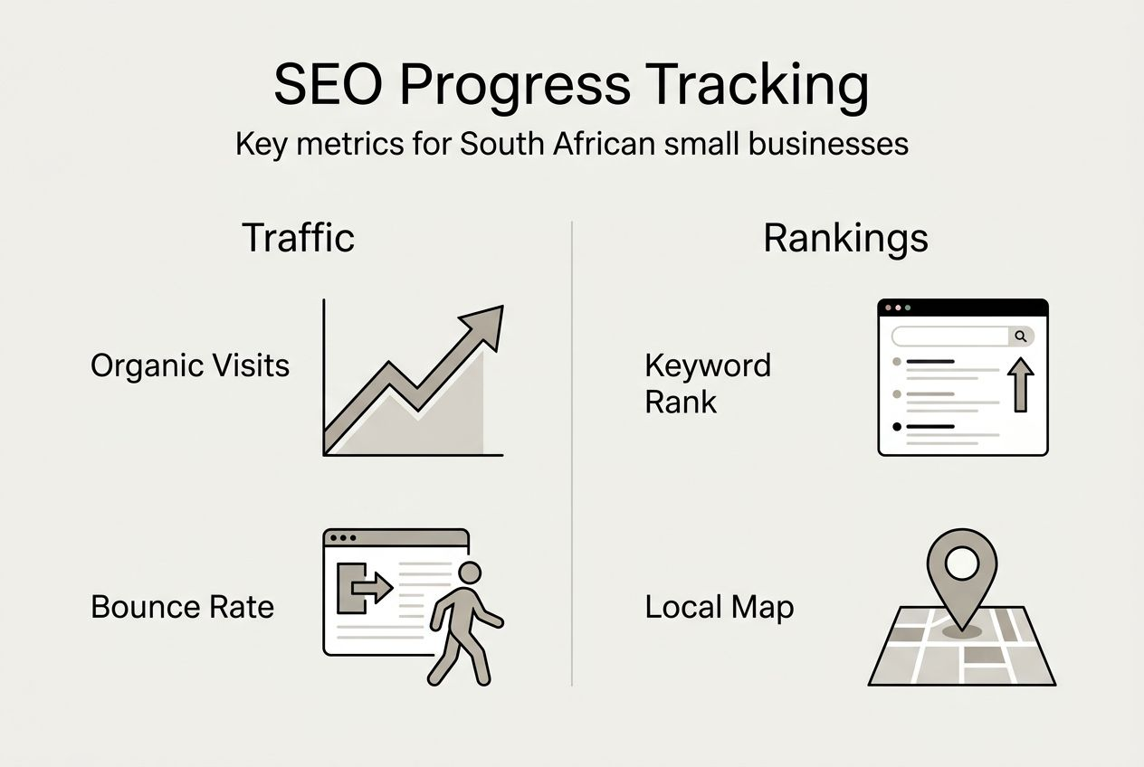 Infographic of core SEO metrics and tracking