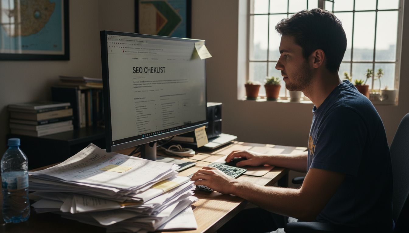 Web developer checking on-page SEO details