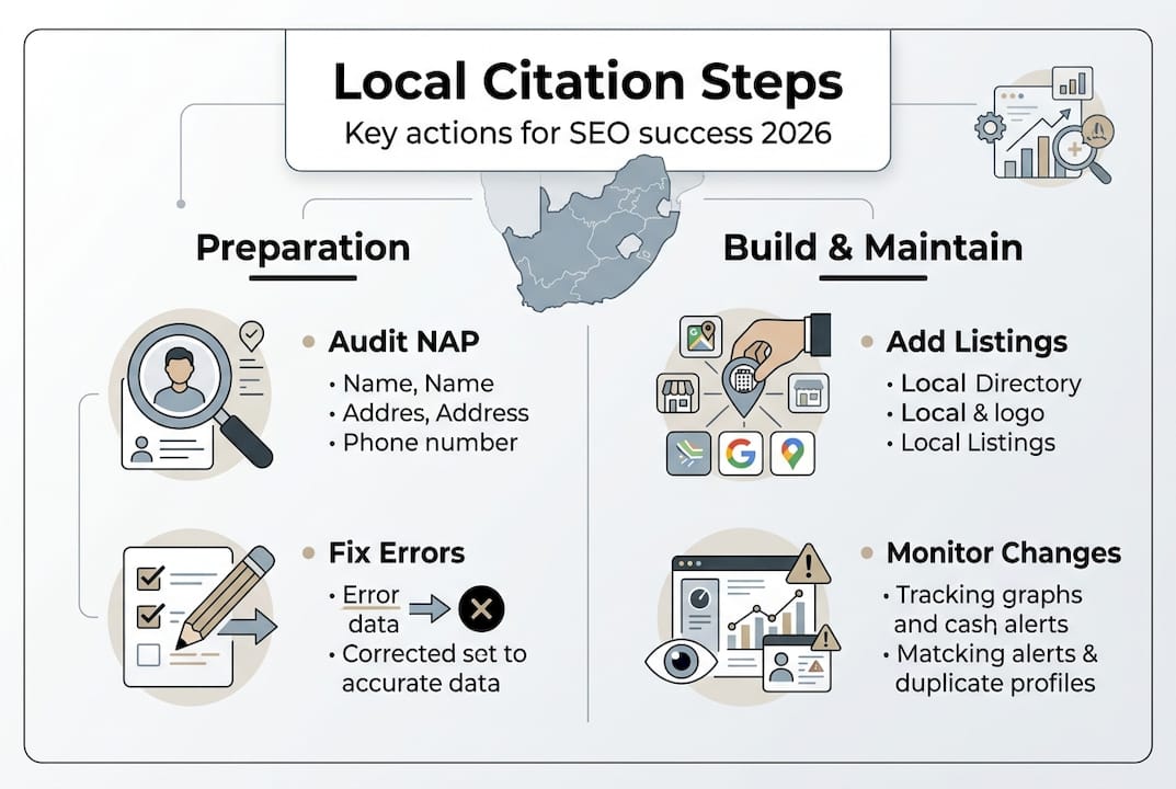 Infographic summarizing local citation steps