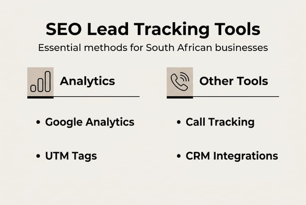 Infographic listing SEO lead tracking tools