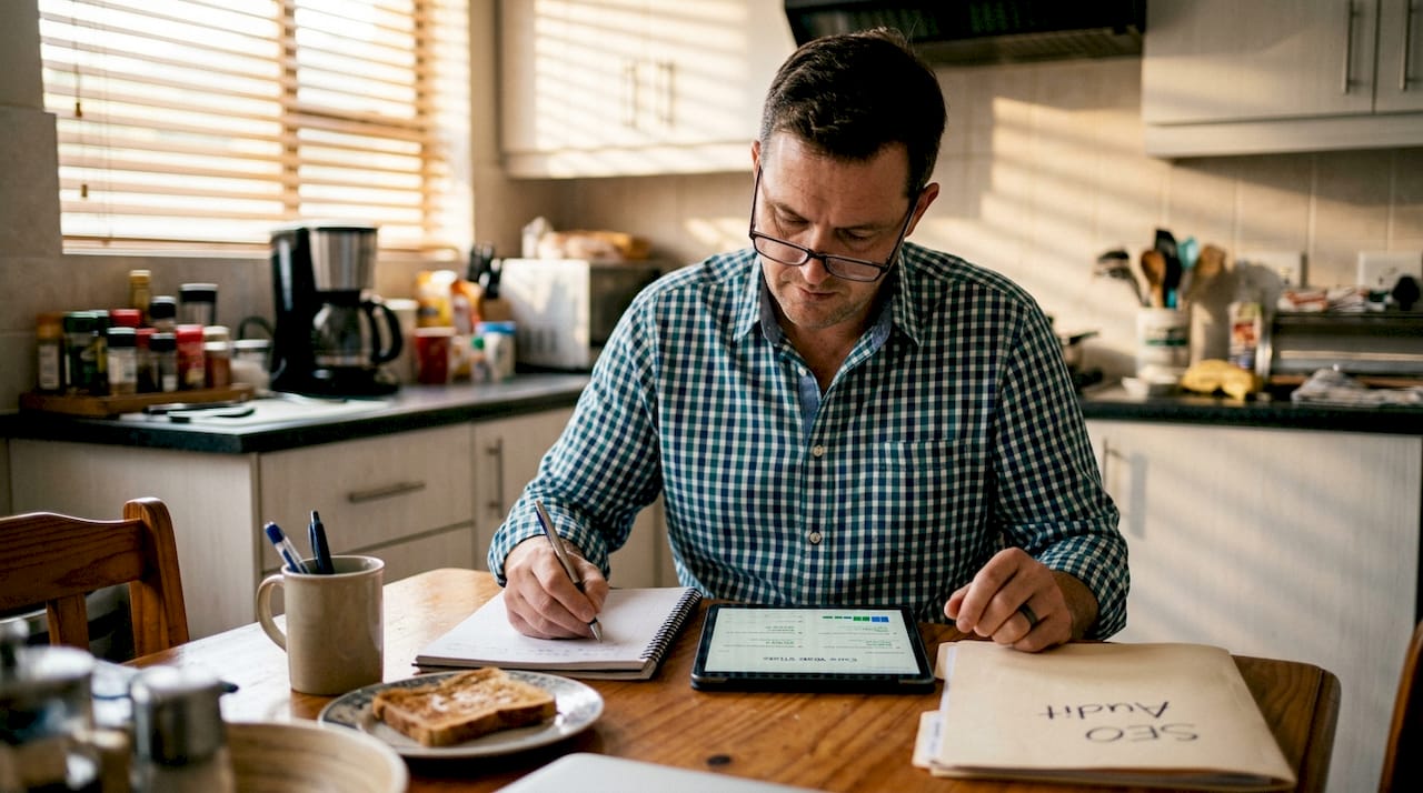 Man checking website core web vitals report