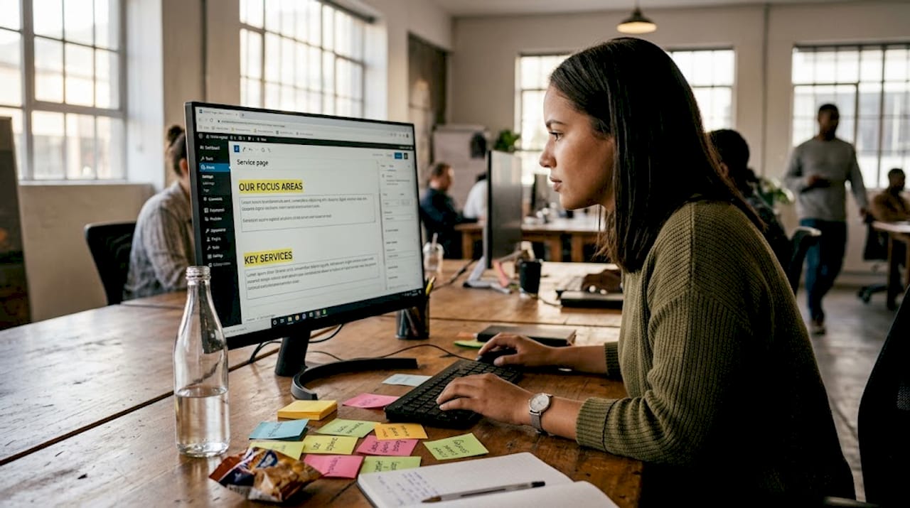 Content manager edits local service page titles