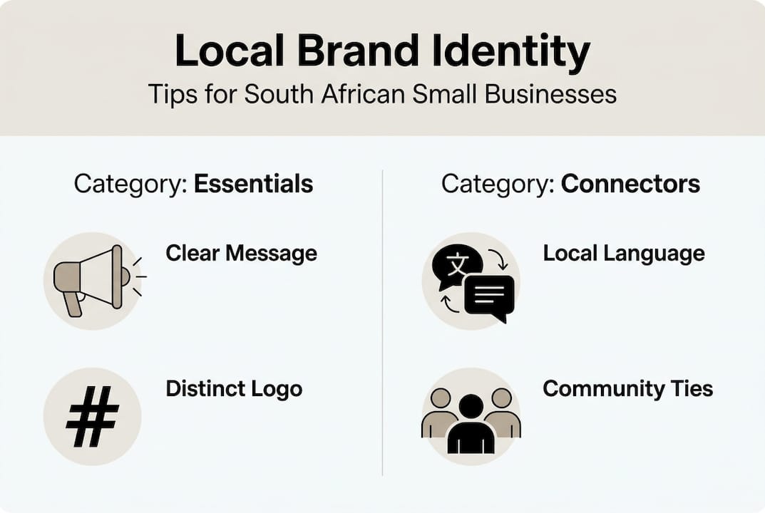 Infographic local brand identity essentials connectors
