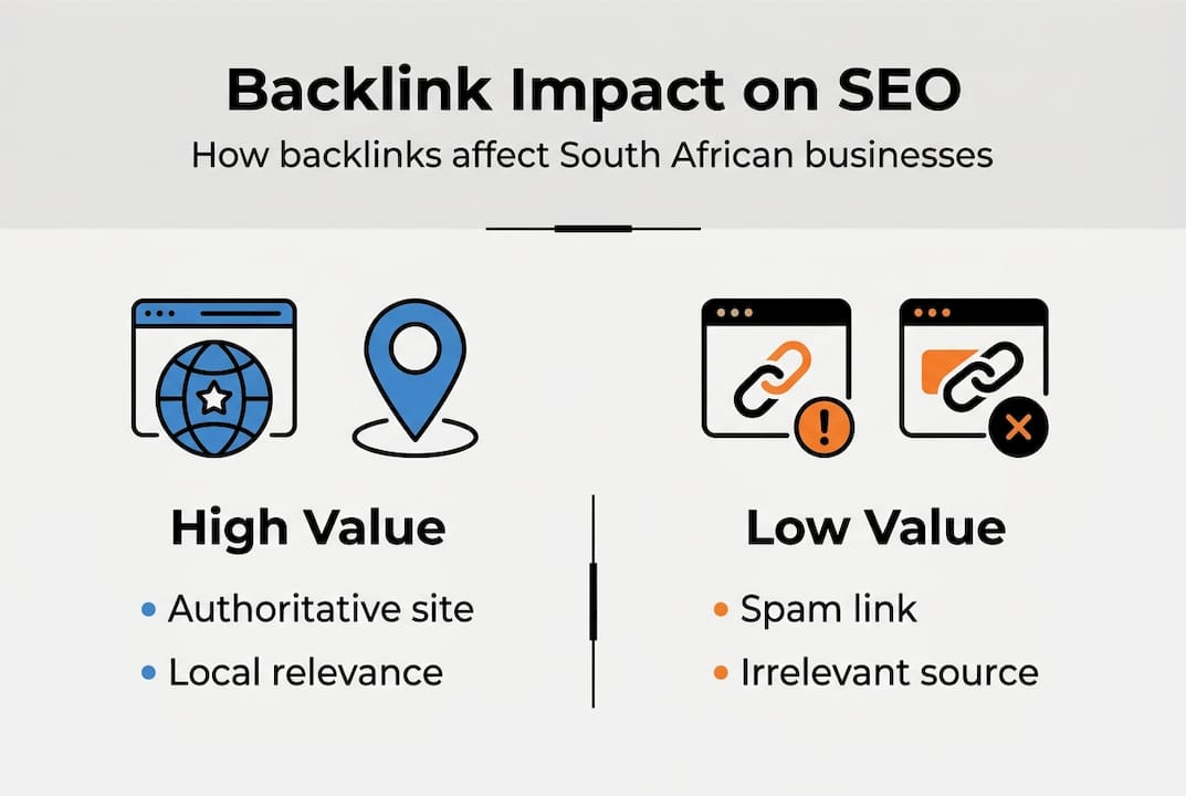 Infographic showing backlink types and impact