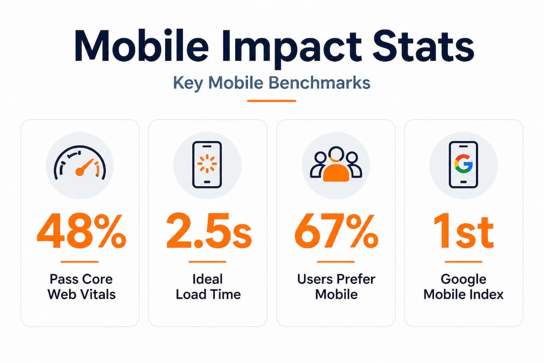 Infographic showing mobile optimization performance stats