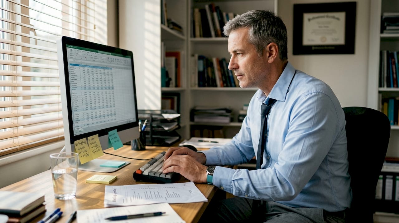 Executive reviews digital transformation data