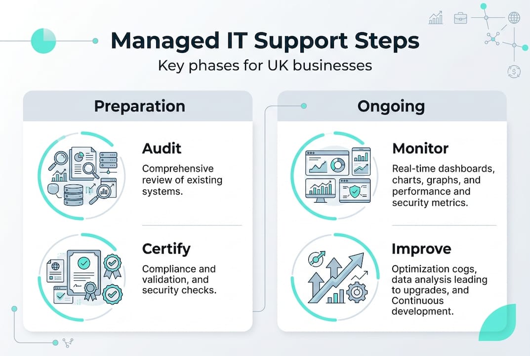 Infographic of managed IT support steps