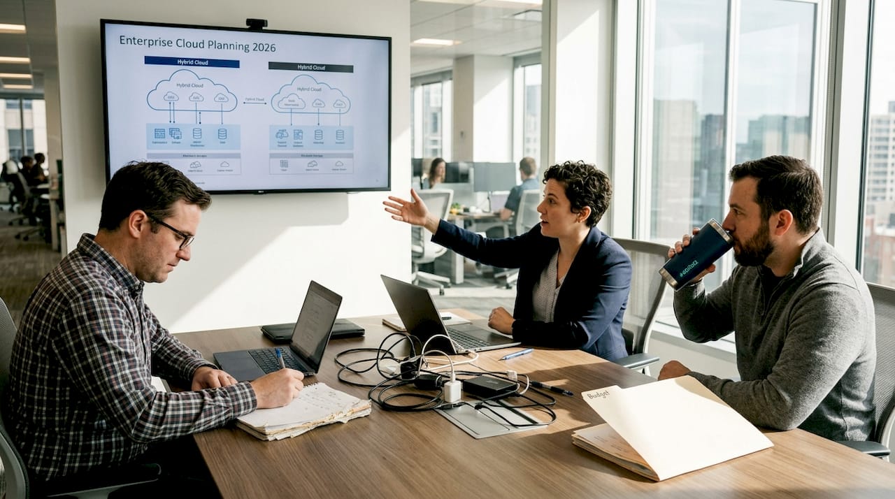 IT team reviews hybrid cloud plans