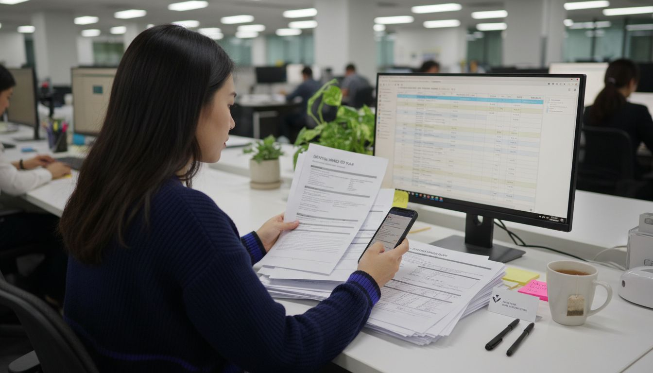 HR staff reviewing dental HMO paperwork
