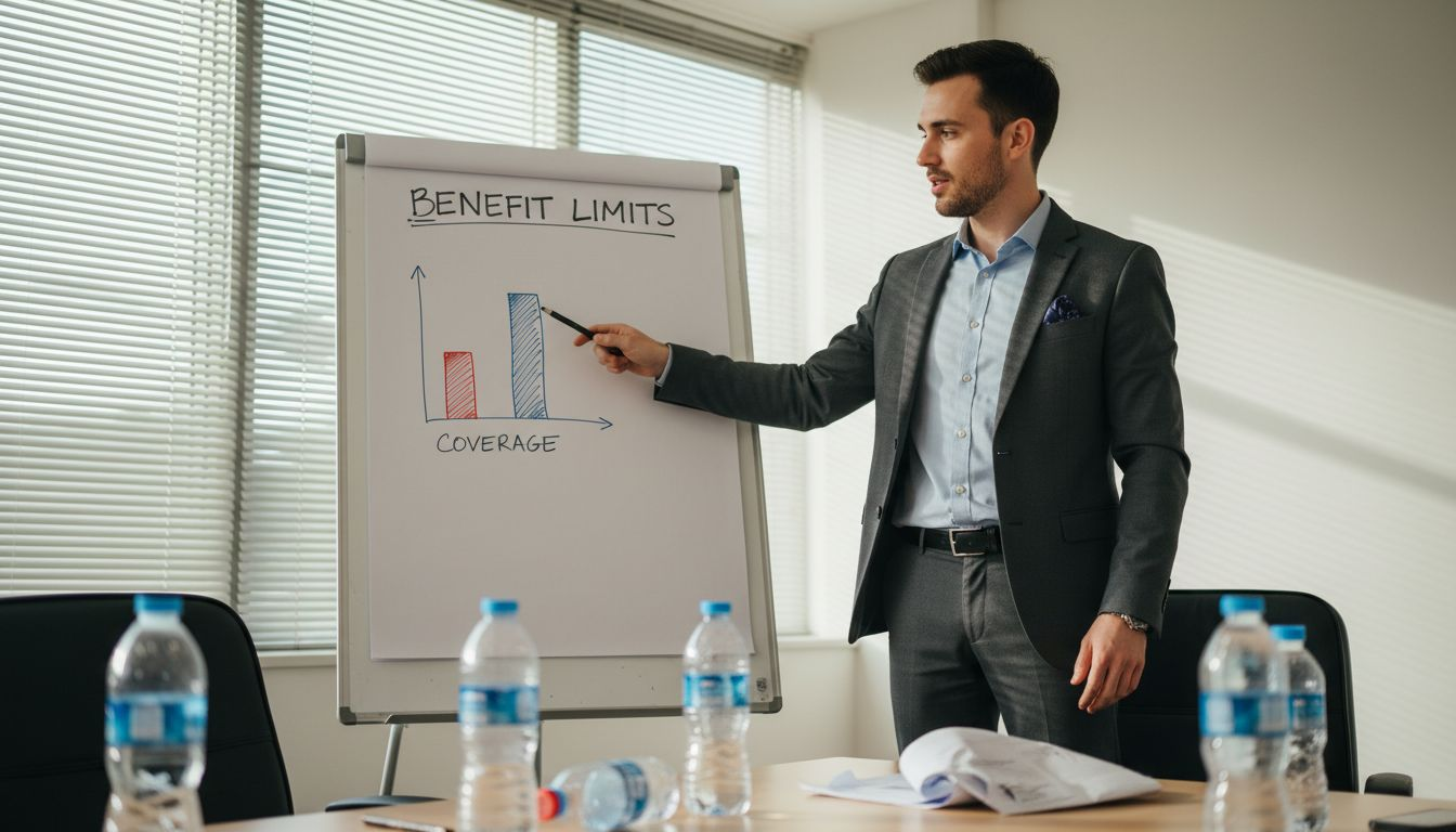 HR staff presenting maximum benefit limits to team