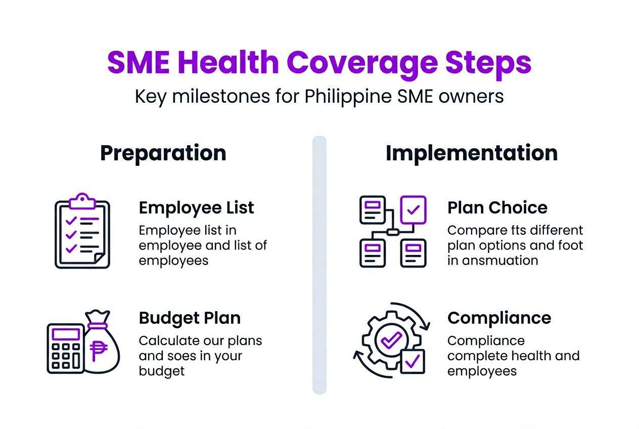 Infographic outlining SME health coverage steps