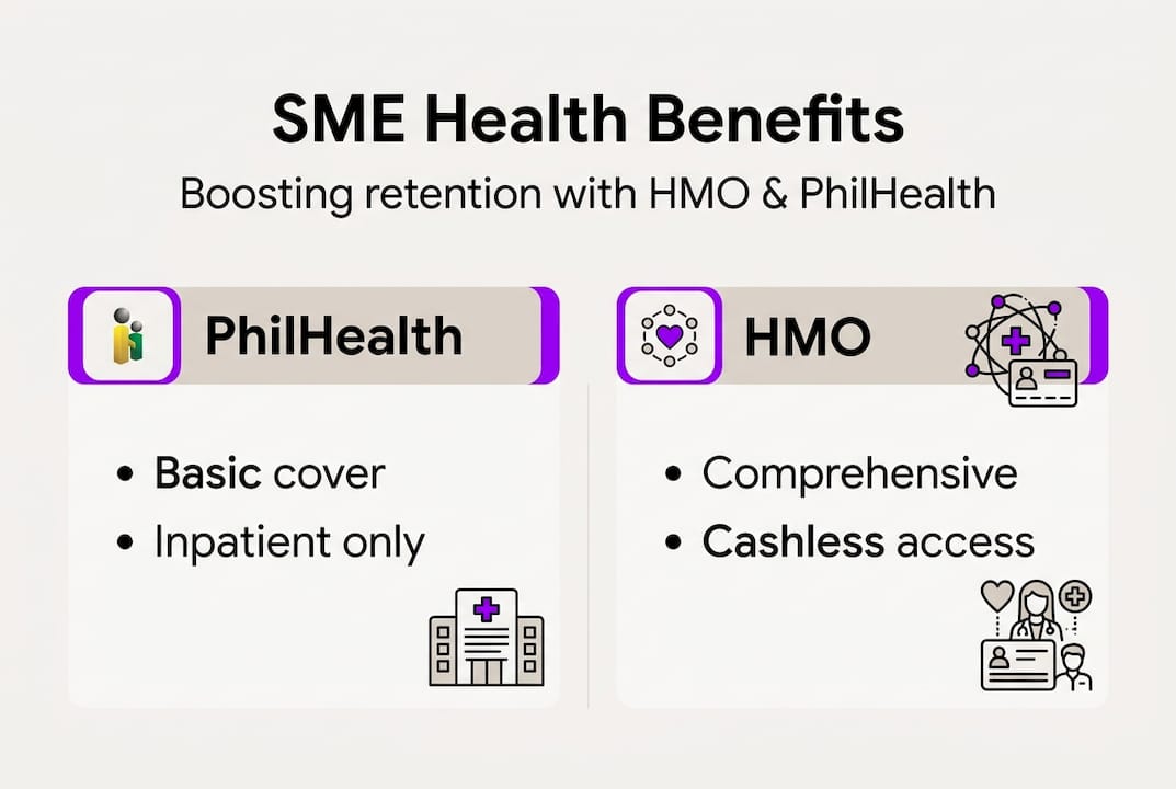Infographic on HMO and PhilHealth for retention