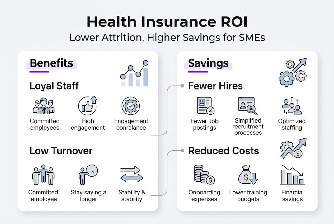 Infographic on SME health investment and retention