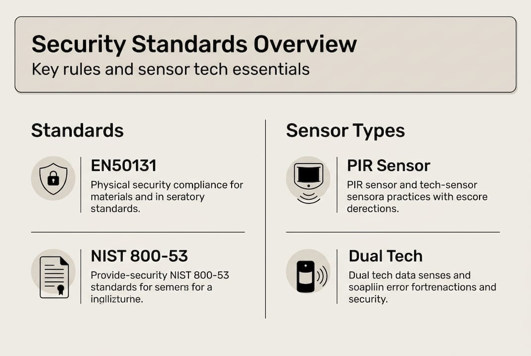 Infographic with standards and sensor types