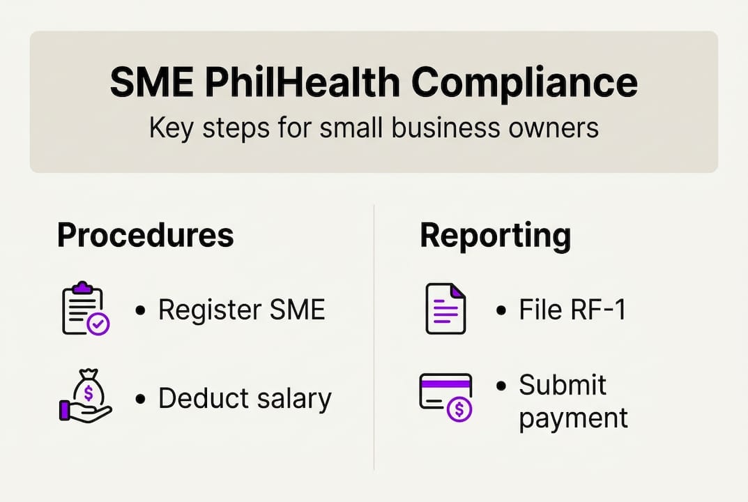 Infographic of SME PhilHealth compliance steps