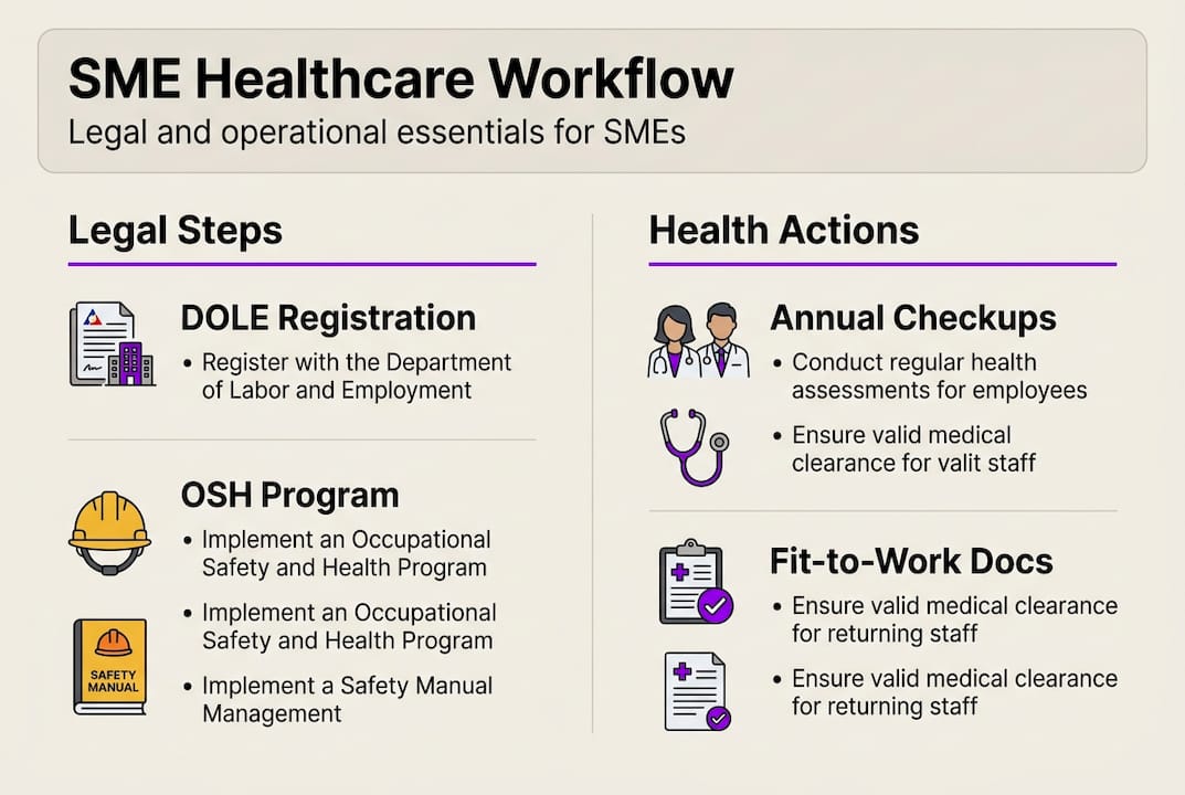 Infographic of SME healthcare workflow essentials