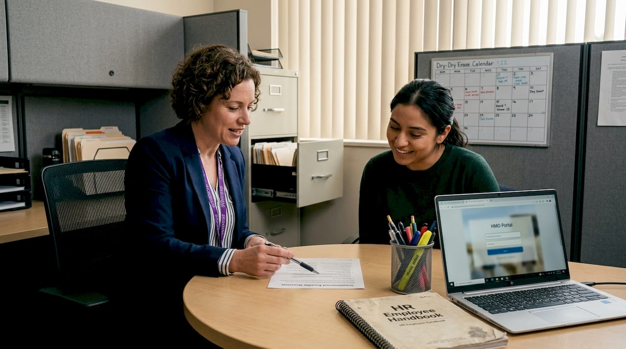 SME owner explains benefits to new staff