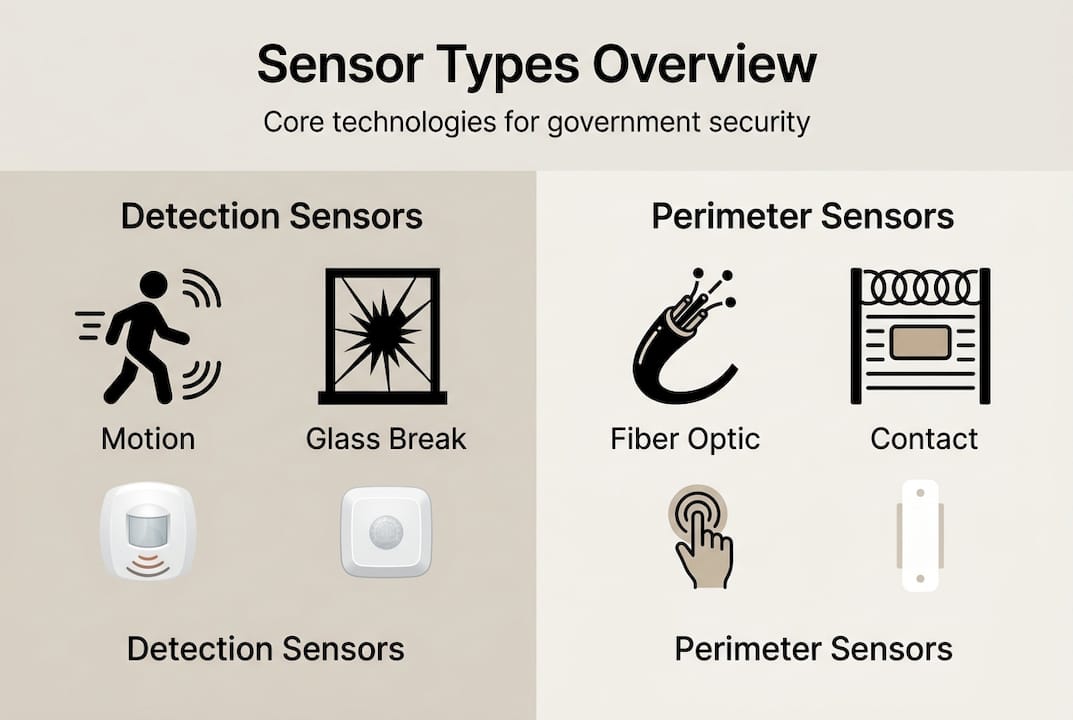 Infographic showing sensor types and categories