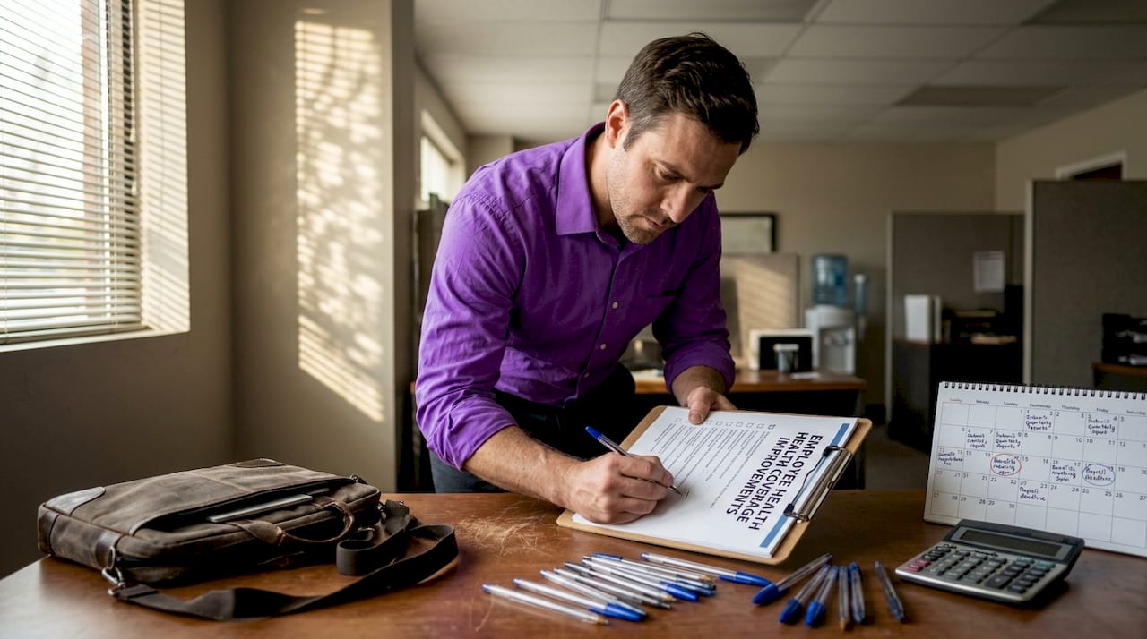 HR manager planning employee health benefits
