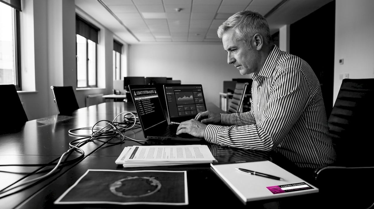 IT manager comparing traditional and AI security