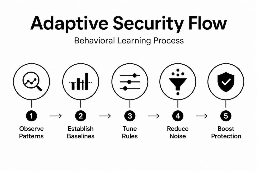 Infographic outlining adaptive security process steps