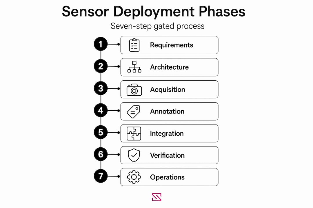 Infographic outlining sensor deployment steps